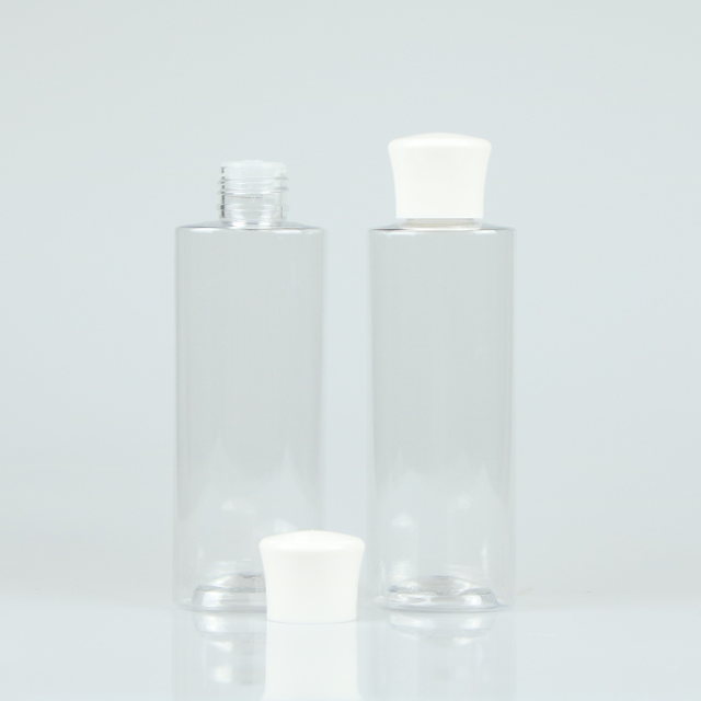 plastikowa butelka dla zwierząt domowych o pojemności 150 ml z przezroczystym tonerem w owalnym kształcie