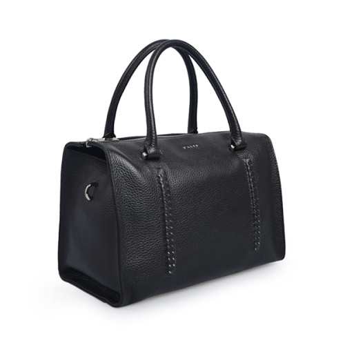 Mittlere Ledertasche Boston Bag Black Satchel