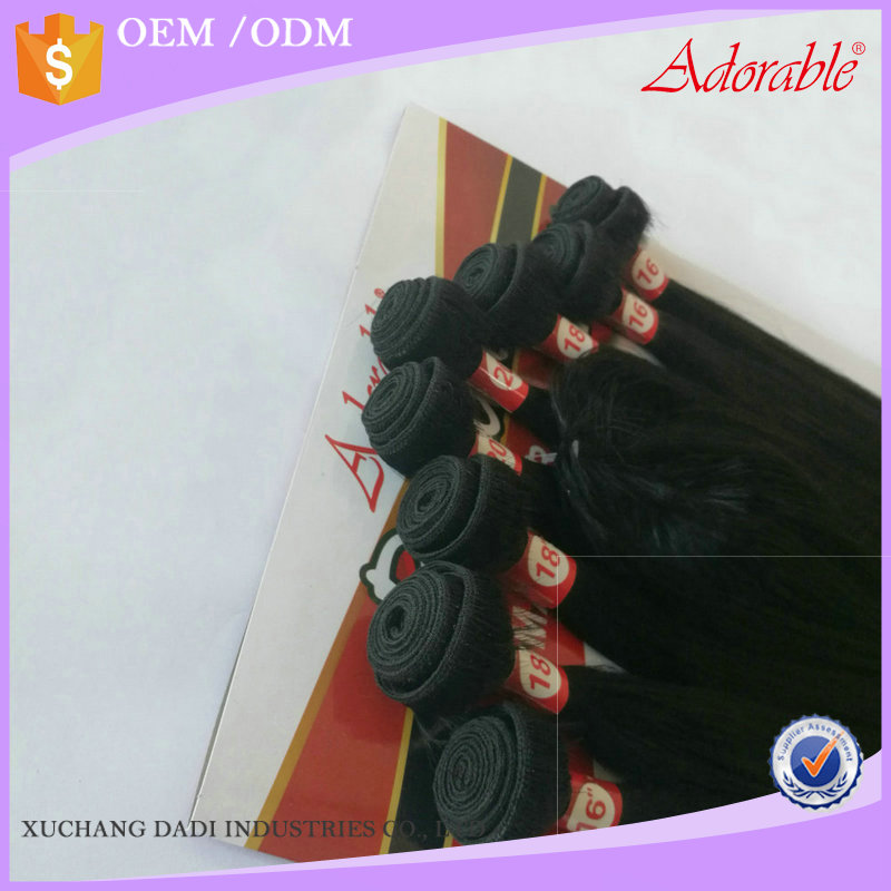 Xuchang dadi Adorable hair factory price animal mixed synthetic hair silk straight 8pcs/lot with free closure,package 100% human