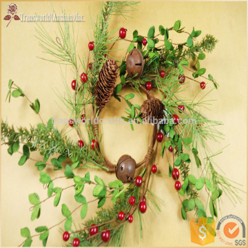 Christmas Artificial flower candle ring, wreath ring, xmas decorative candle ring