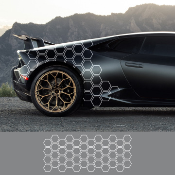 Honeycomb Pattern Waist Line Decal for Car Body Modification