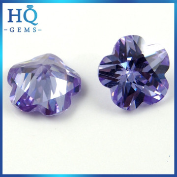 Fancy Cut Flower CZ Stones Lavender Flower Cubic Zirconia Gem