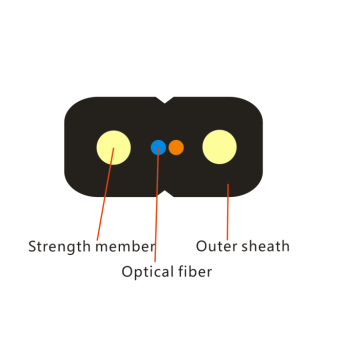 Fiber optic drop cable indoor 2 fibers SM G657A1 GJXFH-2B6a1 LSZH