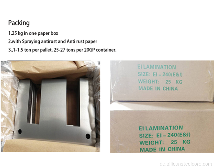 EI 76.2 Transformatorlaminierung