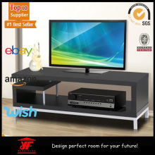 Convenient Corner Black Small TV Cabinet with Shelves