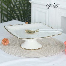 Ceramic Footed Serving Plate 10 inch - RY008 Wedding Banquet Dessert Tray