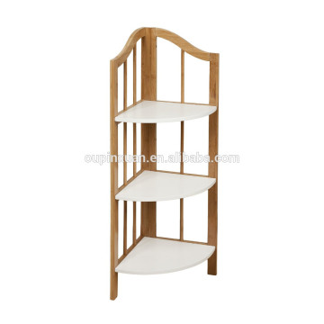 Original Colour,three-Shelf Square Bamboo Storage Shelf 100% eco-friendly bamboo movable bookshelf