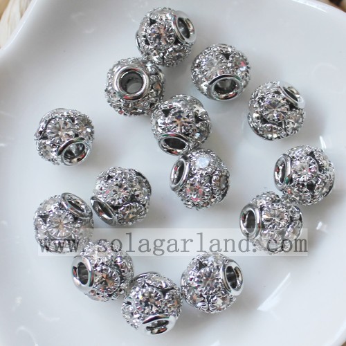 10 * 11MM Runde Disco Strass Kristall Perlen lose Spacer Perlen Charms