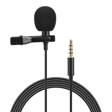 1.5m Mini Portable Condenser Clip-on Lavalier Microphone