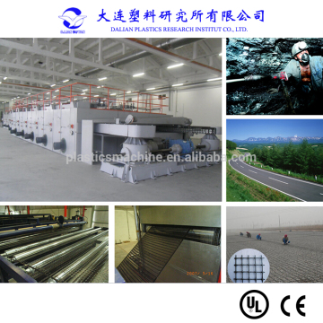 Plastic geogrid line, geogrid machine