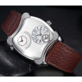 Custom Irregular Tonneau Double Movement Man's Wrist Watch
