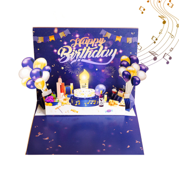 Blow Out Candle Musical Birthday Pop Up Card