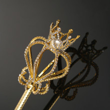 LUOYAN Customizable Clear Rhinestone Scepter for Wedding, Birthday Party, Queen, Princess, and Pageant Occasions