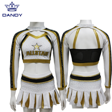 Divise da cheerleader dorate personalizzate