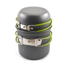 Outdoor Portable Camping Pot Set Aluminum Camping Cookware Mess Kit