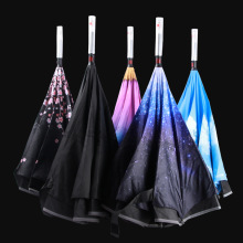 SOS Light Reflect Invert Umbrella with LED Lamp Handle