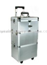Aluminum Rolling Makeup Train Cosmetic Case