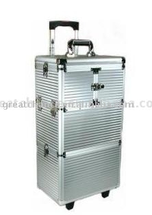 Aluminum Rolling Makeup Train Cosmetic Case