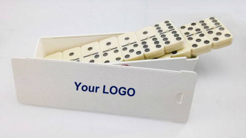 plastic box packing cheap domino set with custom printing