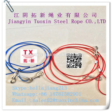 plastic coated wire cable red blue color