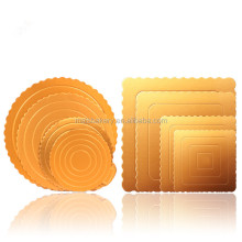 4 to 12 Inches Gold and Silver Cake Boards: Round and Square with Handle