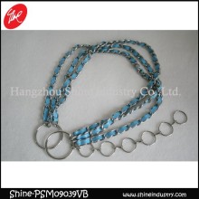 new design with fashion metal rings ladies blue belt