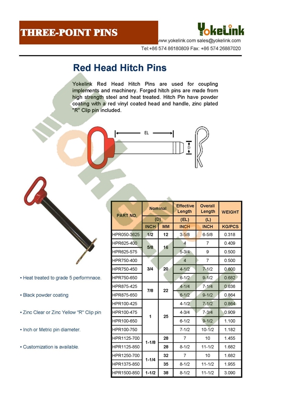 Yokelink Three Point Pins Catalogue 6