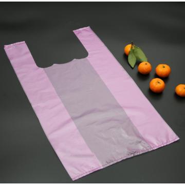 Sac à provisions en plastique rose