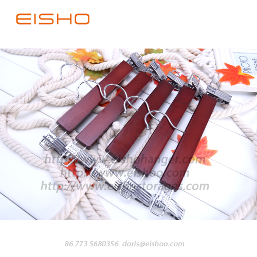 EISHO Wooden Skirts Pants Hanger With Clips