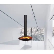 Black Marble Fireplace TV Stand Dining Room Modern Propane Wooden Fireplace