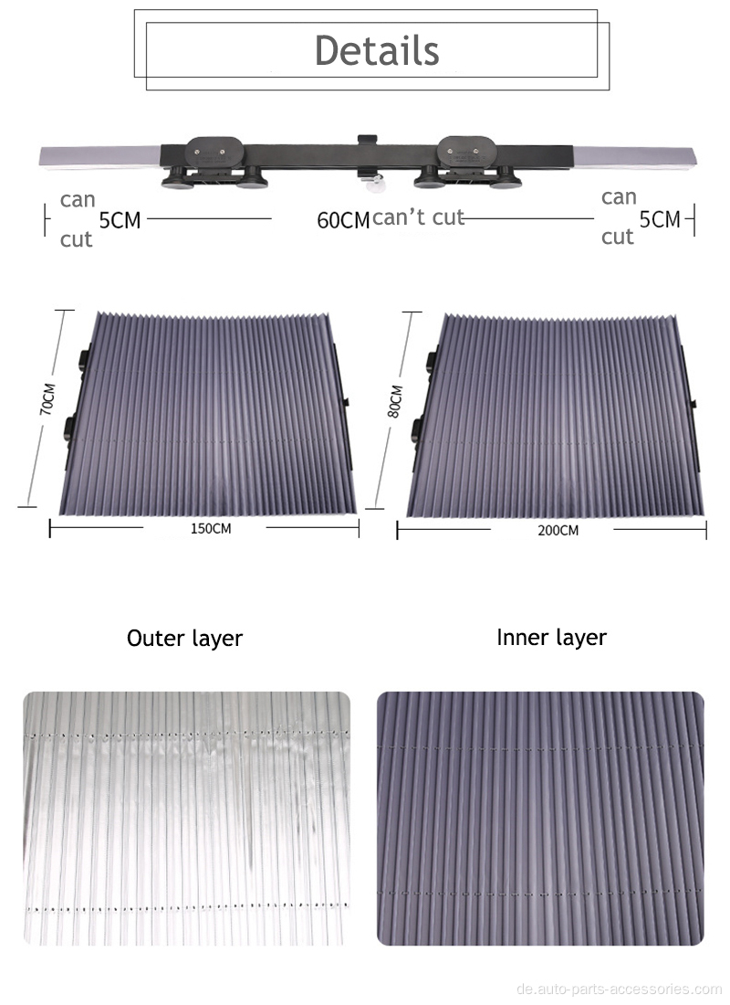 Starke Saugnapfbecher Aluminiumbeschichtung Automobile Sonnenvisier