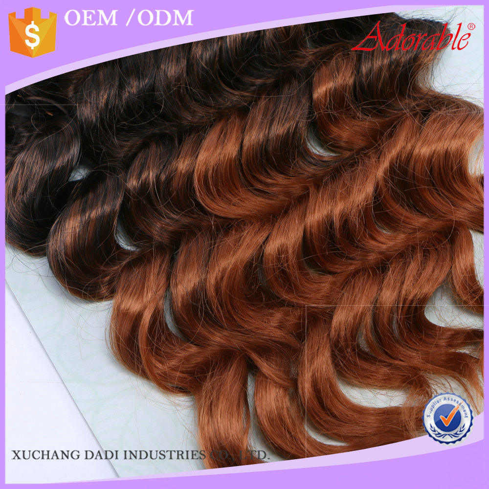 angie factory price premium fiber U-SLIM 8pcs hair weaves,ombre brazilian loose wave synthetic hair extensions for black women