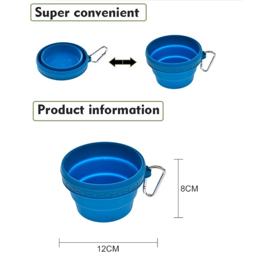 Tigela dobrável de alimentação feita sob encomenda do cão do silicone do alimento do curso