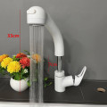 White Pull Out Single Handle Basin Faucet