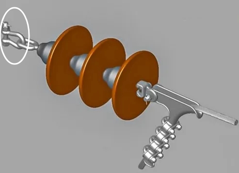 Horgonybilincs alkalmazása az elektromos vezetékek szereléséhez (2) Application of anchor shackle for power line fitting (2)