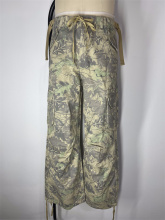 Camo Leaf Patterned Loose Fitting Workwear Pants