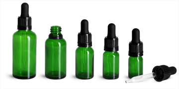 5 ml-50 ml Glass Green Euro Dropper Bottles