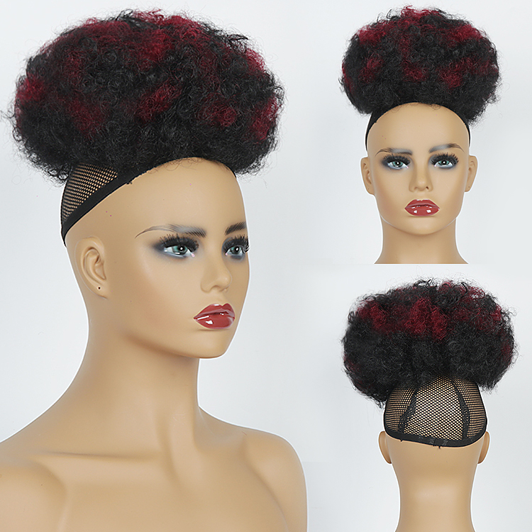 Drawstring Clip Kinky Curly Chignon Ponytail Hair extension Pieces Afro Bun Hair Bun Accessories chignon hair pieces bun