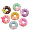 Großhandel 15mm Kawaii Bowknot Donuts Harz Dekoration Handwerk Flatback Cabochon Simulation Lebensmittel DIY Scrapbooking Telefon Haarschleife