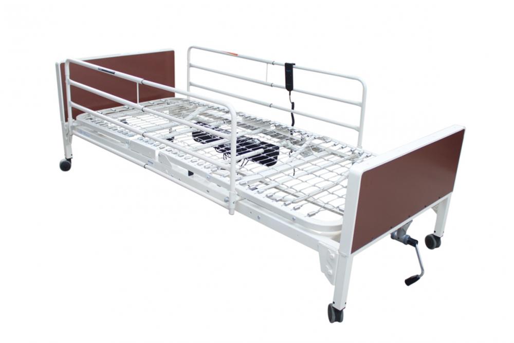 Semi electric hospital bed with full rails