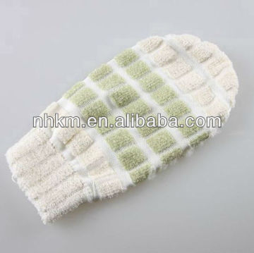 Soft cotton stripe cotton bath gloves exfoliating bath mitts