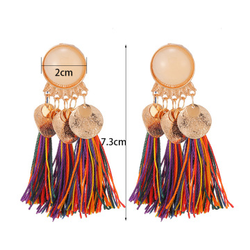 Fashion color Earrings tassel Bohemian Earrings suitable for women and girls jewelry fashion Valentine's day birthday party gift