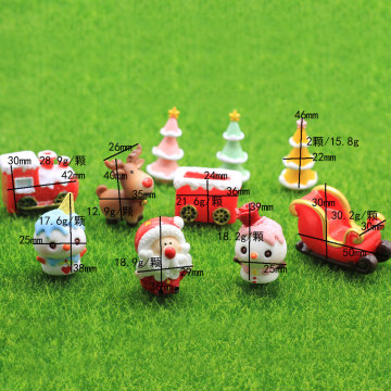 2021 Statue Christmas Santa Claus Sled Deer Tree Figurine Doll House Home Decor Miniature Fairy Garden Decoration accessories