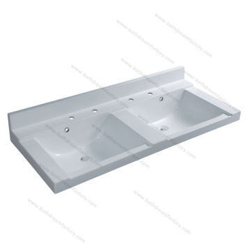 Double Bowel Countertop Washbasin&Artificial Stone Bathroom Washbasin