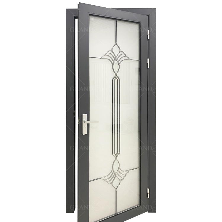 Factory wholesale price exterior door aluminum frosted glass swing bathroom doors