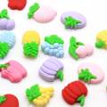 Cute Fruit Vegetable Series Resin Corn Peach Strawberry Cabochon Flatback Ornaments DIY Craft Supplies Phone Shell Patch Hair Ac