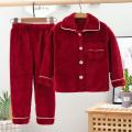 Jungen Korallen Fleece Pyjama Pullover Set