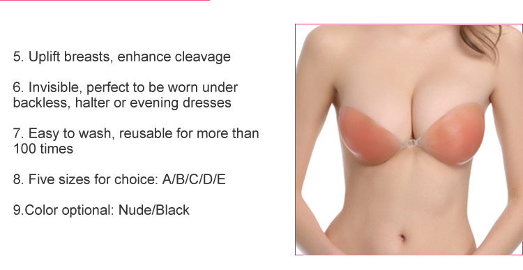 Silicone Bra Self adhesive Stick On Gel Push Up Strapless Backless Invisible Bras Adhesive Bra