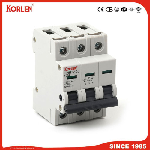 DINレールアイソレータスイッチKORLEN KNH1 100A 2P