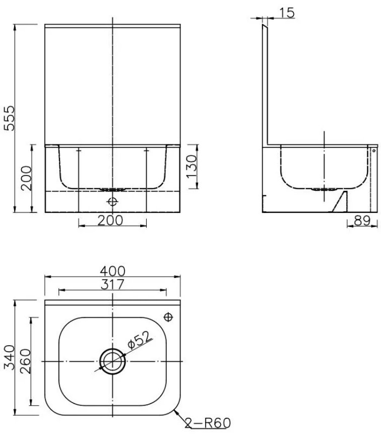 dimension of Xinhe knee operated sink